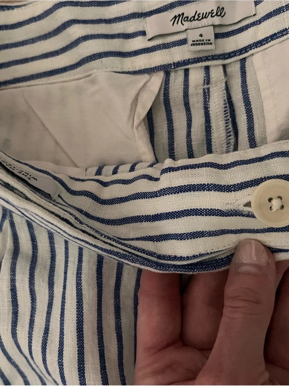 Madewell Blue and White Striped Wide-Leg Pants - Picture 8 of 8